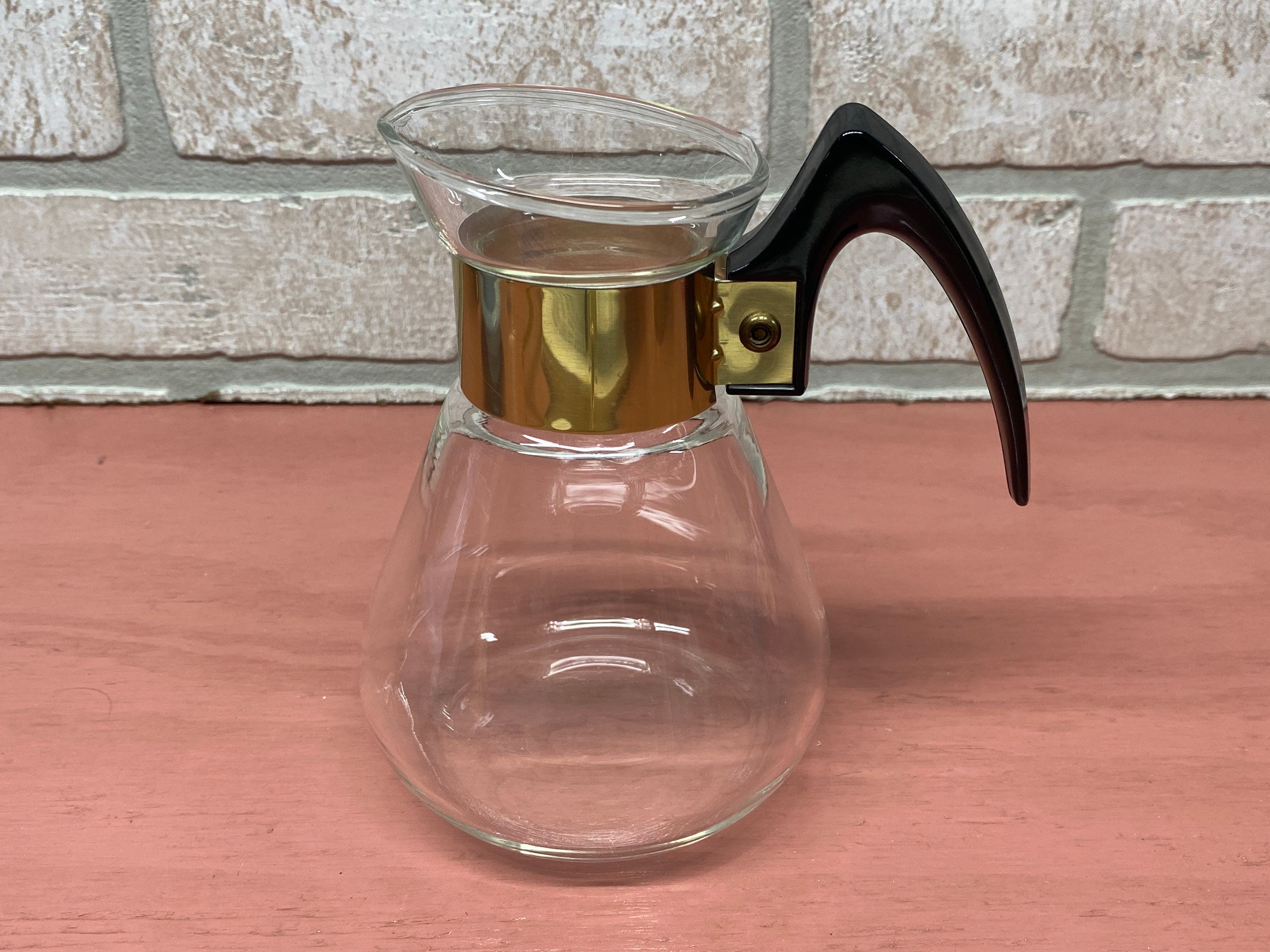 Vintage Small Handled Glass Carafe, Corning Heat Proof Glass