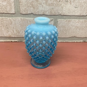 Hobnail Glass Blue Bottle, Small Collectible Glass Bottle, Collectible Glass, Vintage Glass