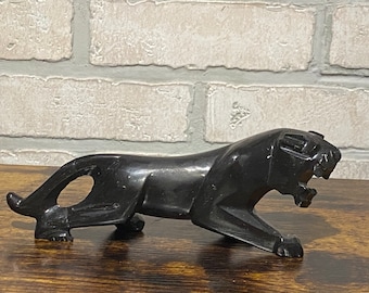 Vintage Mcm Black Panther Black Jaguar Stalking RARE Large Ceramic