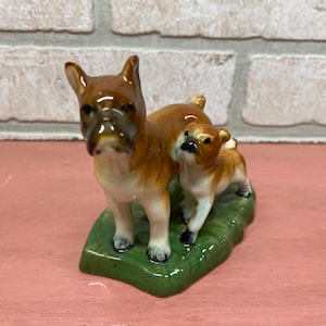 Vintage Boxer Dog Figurine, Glass Figurine, Home Decor, MCM, MidCentury Modern, Dog Statue, Boxer Statue