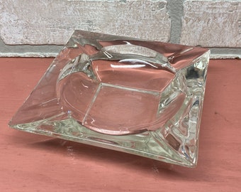 Vintage Clear Glass Ashtray, Vintage Home Decor, Vintage Glass, Collectible Glassware