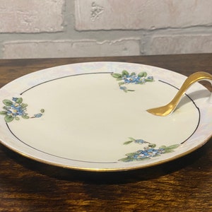Vintage Collectible Porcelain Ha does Tea Saucer, Collectible Glass, Trinket Dish with Handle
