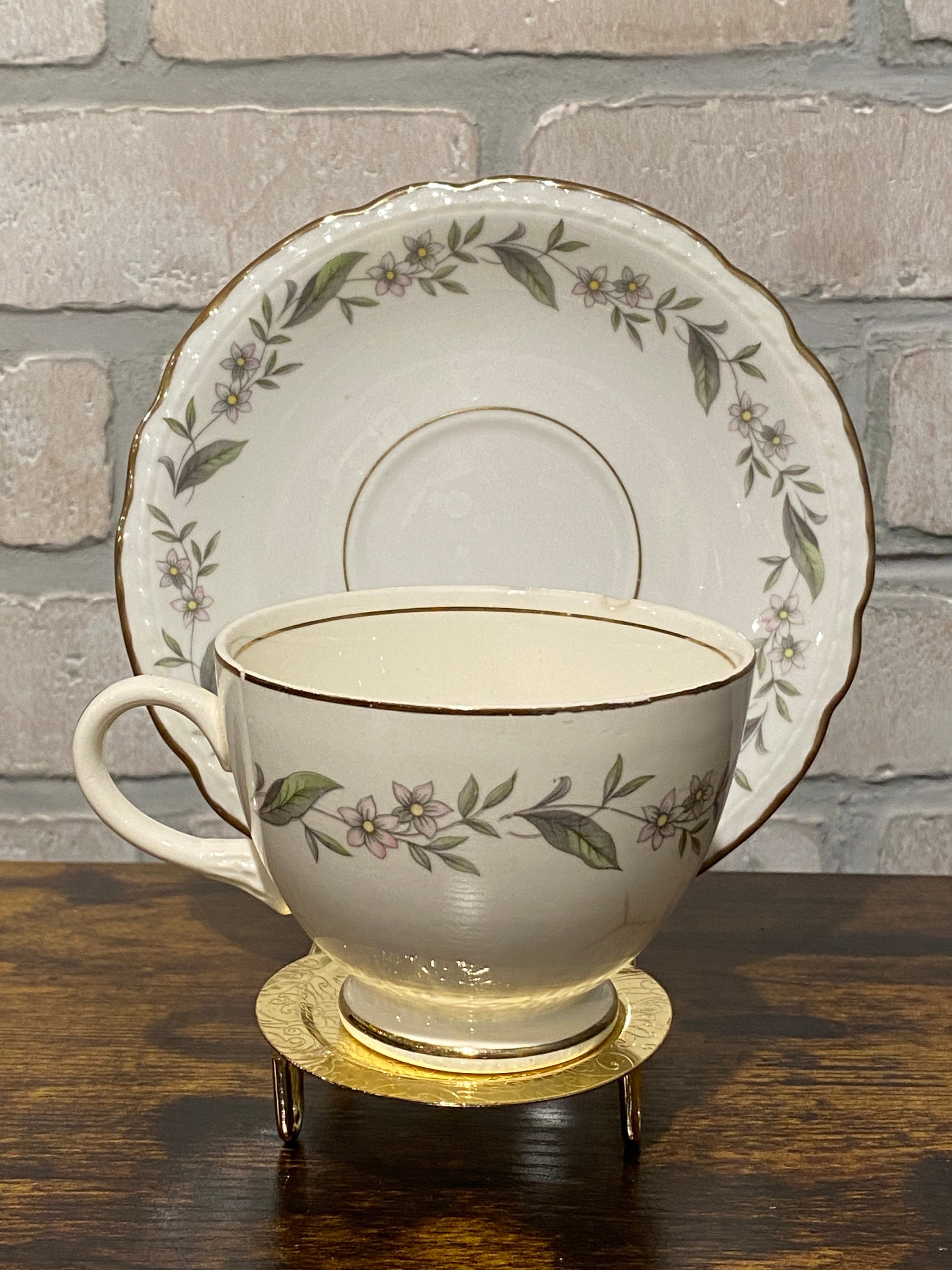 Vintage Tea Cup and Saucer Set, Royal Jackson, Fine China, Vogue