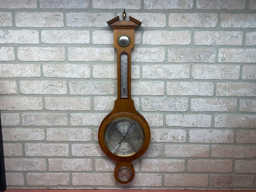 Large Barometer Wall Hanging Home Decor MCM Mid Century Etsy