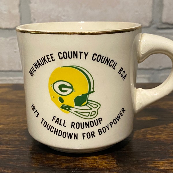 Milwaukee County Council for Boy Scouts of America, Fall Round Up, 1973 Touchdown for Boypower Coffee Mug, Boy Scout