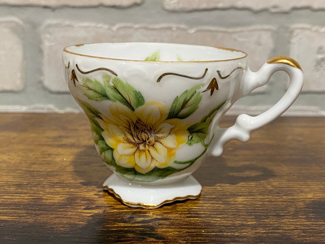 Vintage Miniature Yellow Flower Tea Cup, Cherry China, Made in Japan Etsy