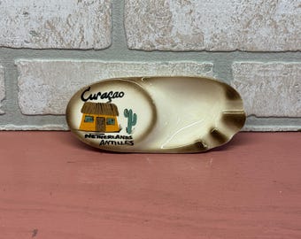 Curacao Ashtray, Vintage Souvenir, Collectible Souvenir Ashtray
