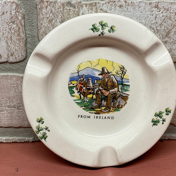 Vintage Irish Ashtray, Vintage Ireland Souvenir, Made in Republic of Ireland, Carrigaline Pottery