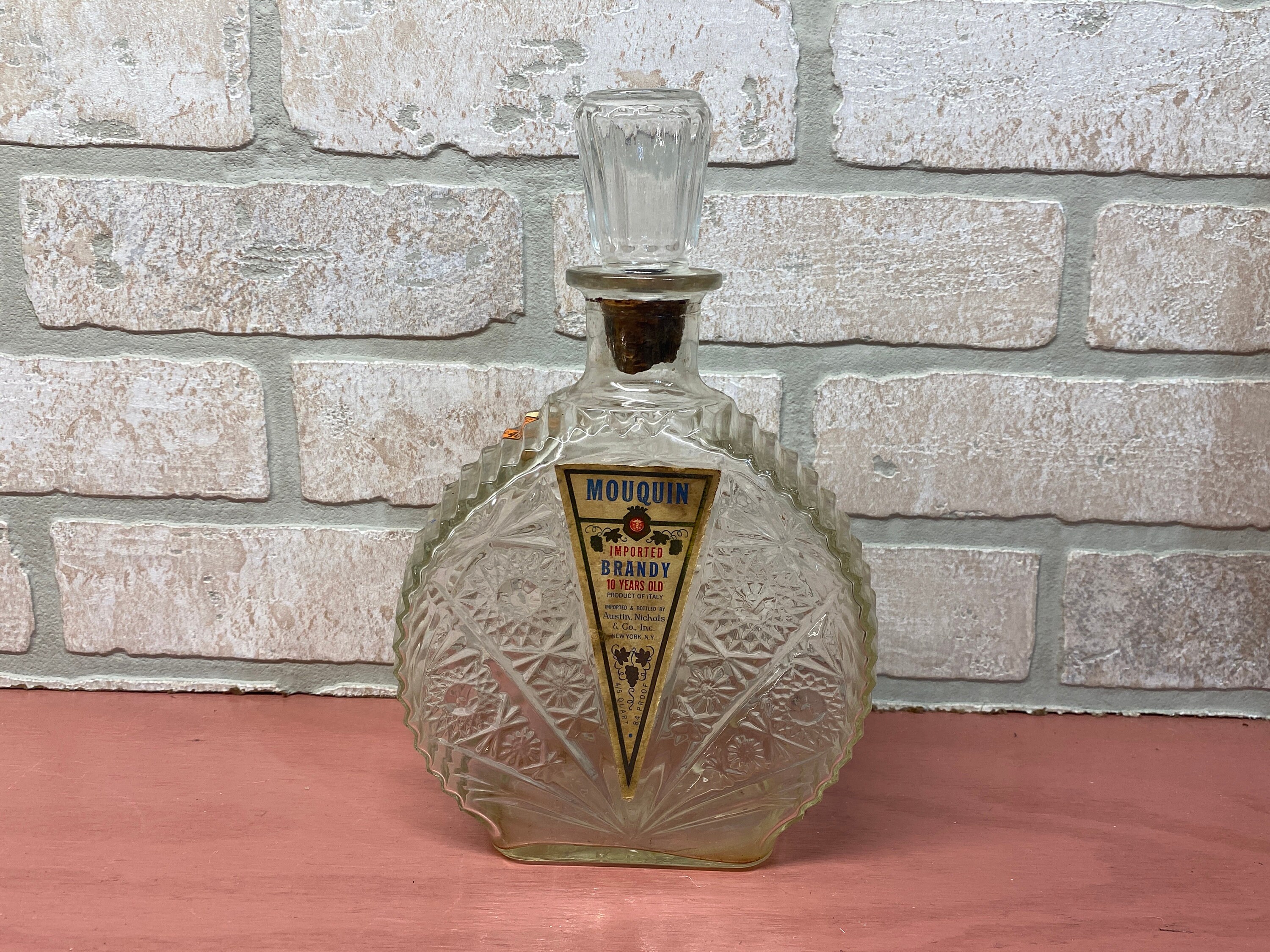 Vintage Mouquin Brandy Liquor Decanter Bottle Vintage Bar Etsy