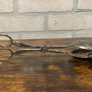 Vintage Silver Tongs, Salad Server, Serving Utensil, Vintage Kitchen