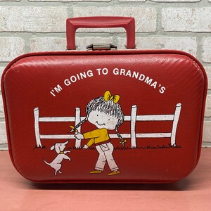 Vintage Im Going to Grandmas Luggage Red Luggage Overnight Bag