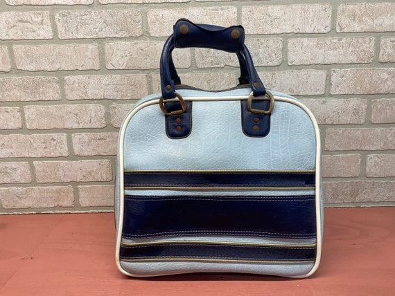 Vintage Bowling Bag Blue & Light Pink w/Ball Rack, No Ball. Bowler Ret -  clothing & accessories - by owner - apparel