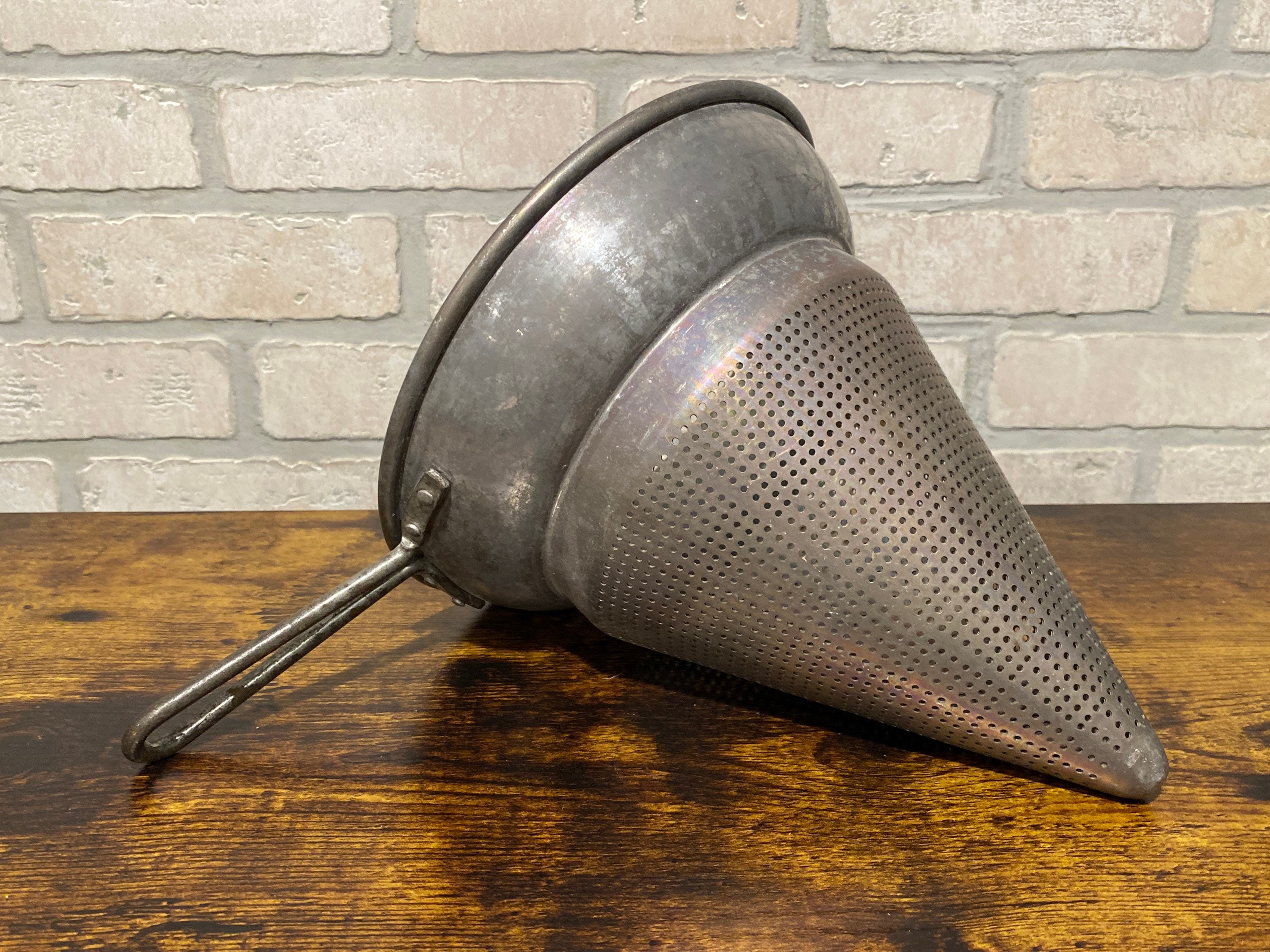 Vintage Pureeing/ Canning Food Mill, Old Time Hand Operated Kitchen Tool,  Rustic Tin Vegetable Press/ Strainer, Kitchenware Cook Decor Gift 