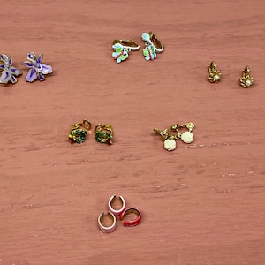 Set of Six Pairs of Metal Vintage Earrings, Vintage Jewelry