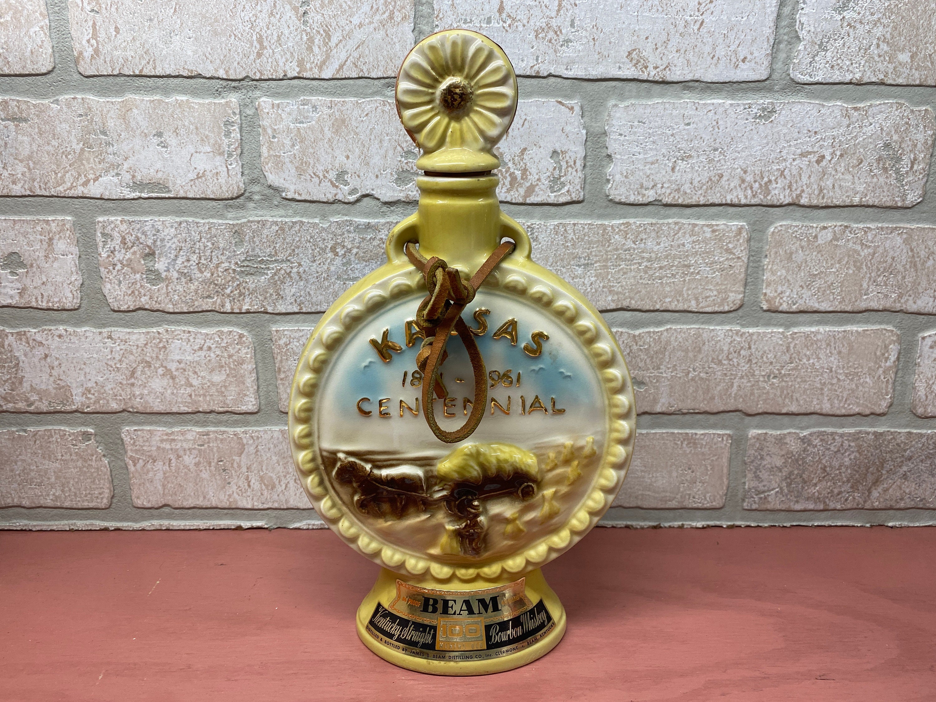 Vintage Kansas Liquor Decanter Collectible Jim Beam Bottle Etsy