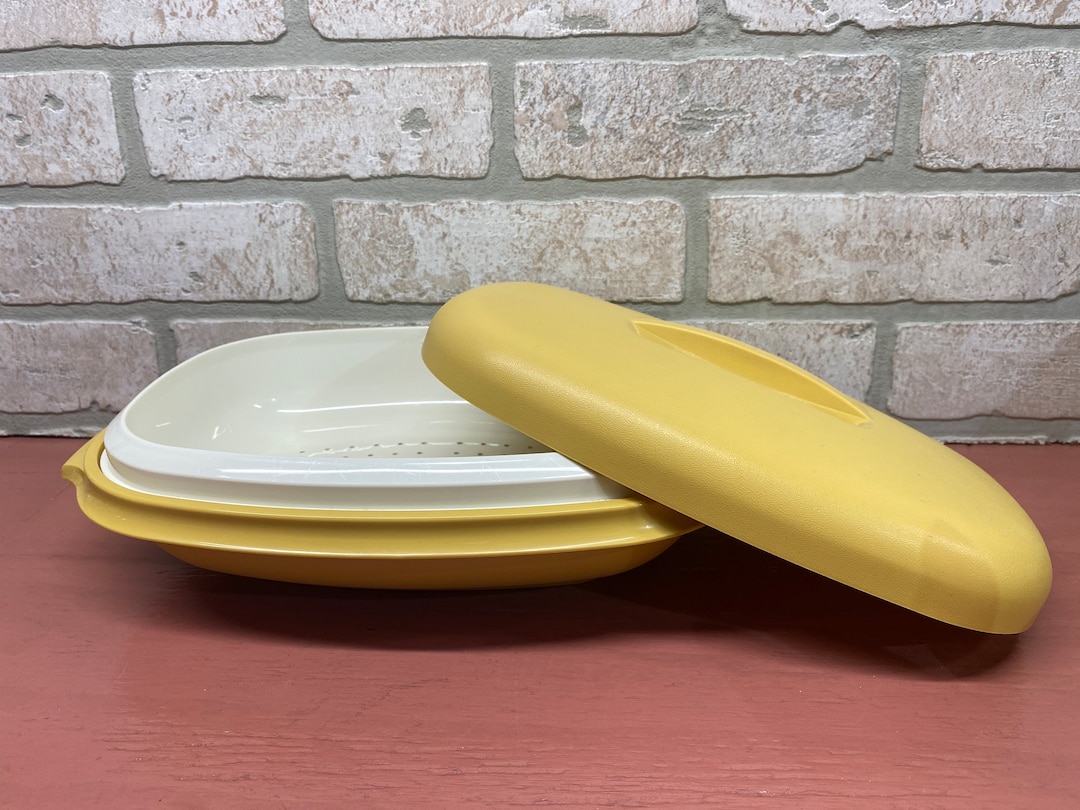 Vintage Yellow Tupperware Vegetable Steamer Vegetable Cooker Etsy
