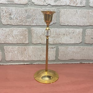 Vintage Gold Colored Candlestick Holder, Single Candle Holder, Home Decor, Vintage Candlestick