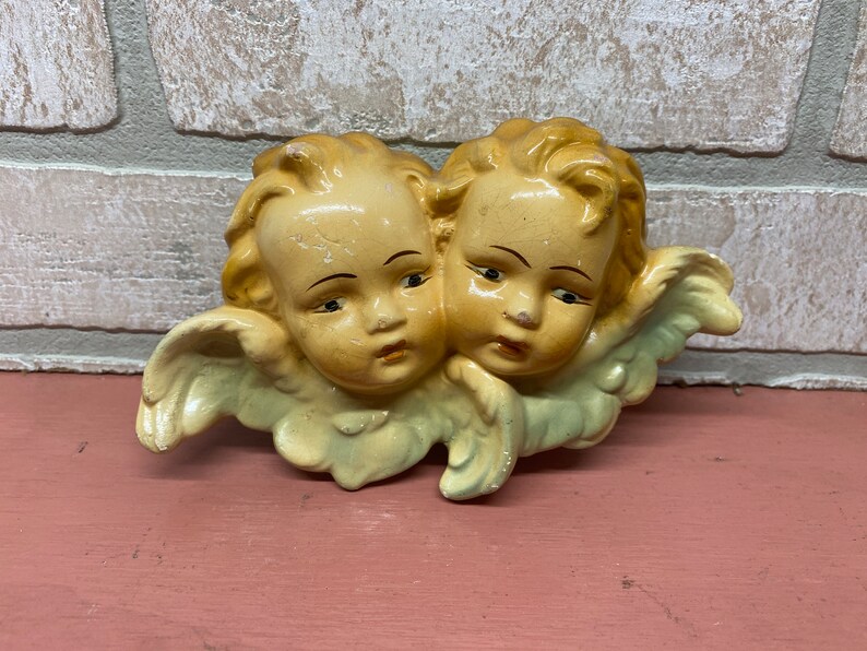 Vintage Plaster Angel Wall Hanging, Vintage Home Decor Etsy