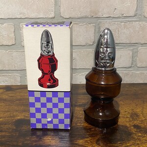 Vintage Avon Collectible Glass Aftershave Bottle, 1970s, Chess Piece, The Bishop