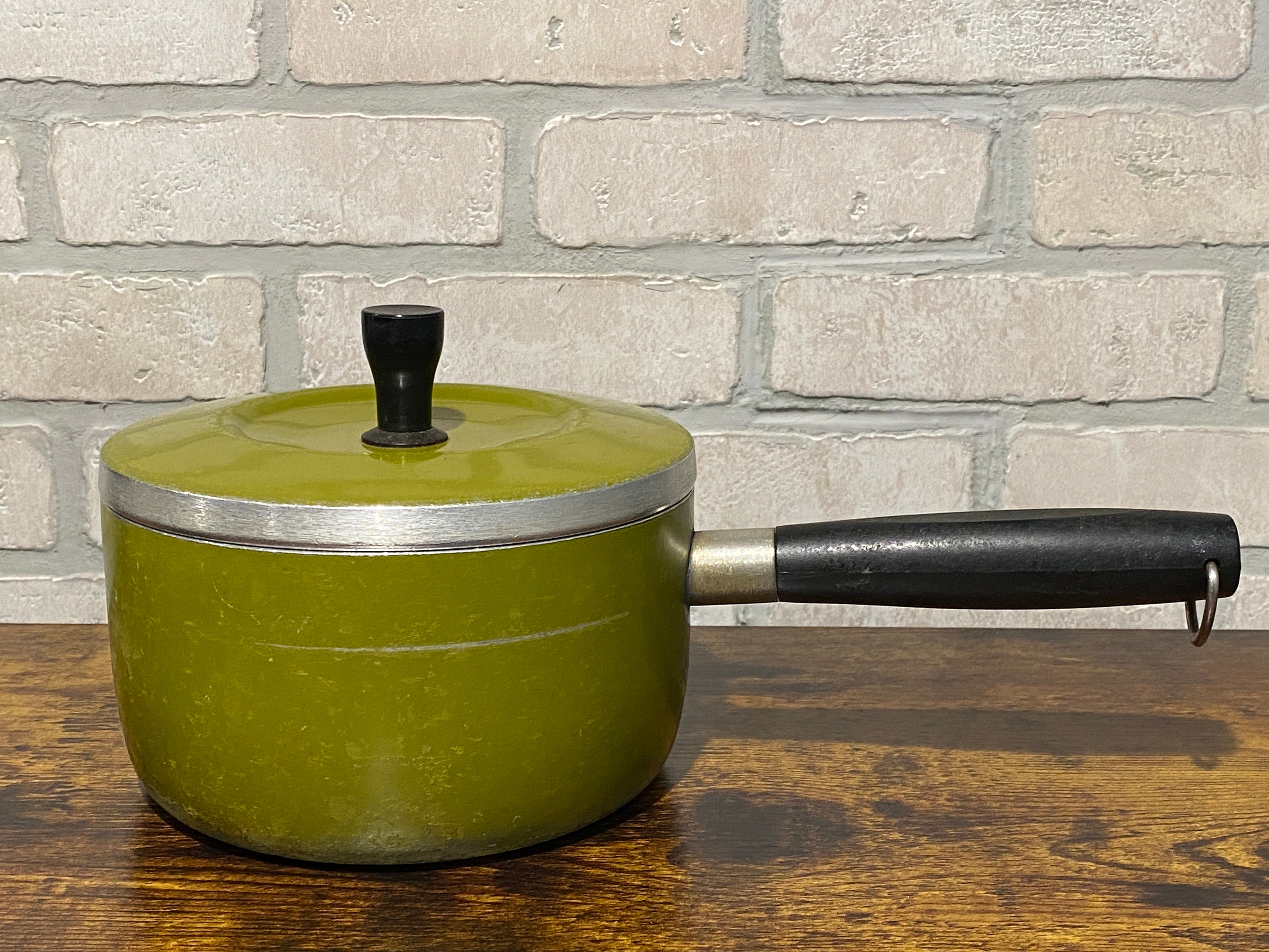 Vintage Set of Two Green Pot Set, Sears Roebuck and Co. Made in
