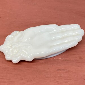 Vintage Avon Collectible Glass Dish, Hand Trinket Dish