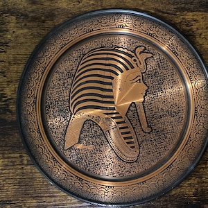 King Tutankhamen Collectible Egypt Souvenir Plate, Collectible, Souvenir