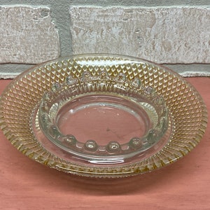 Vintage Gold and Glass Ashtray, Vintage Ashtray, Collectible Glass