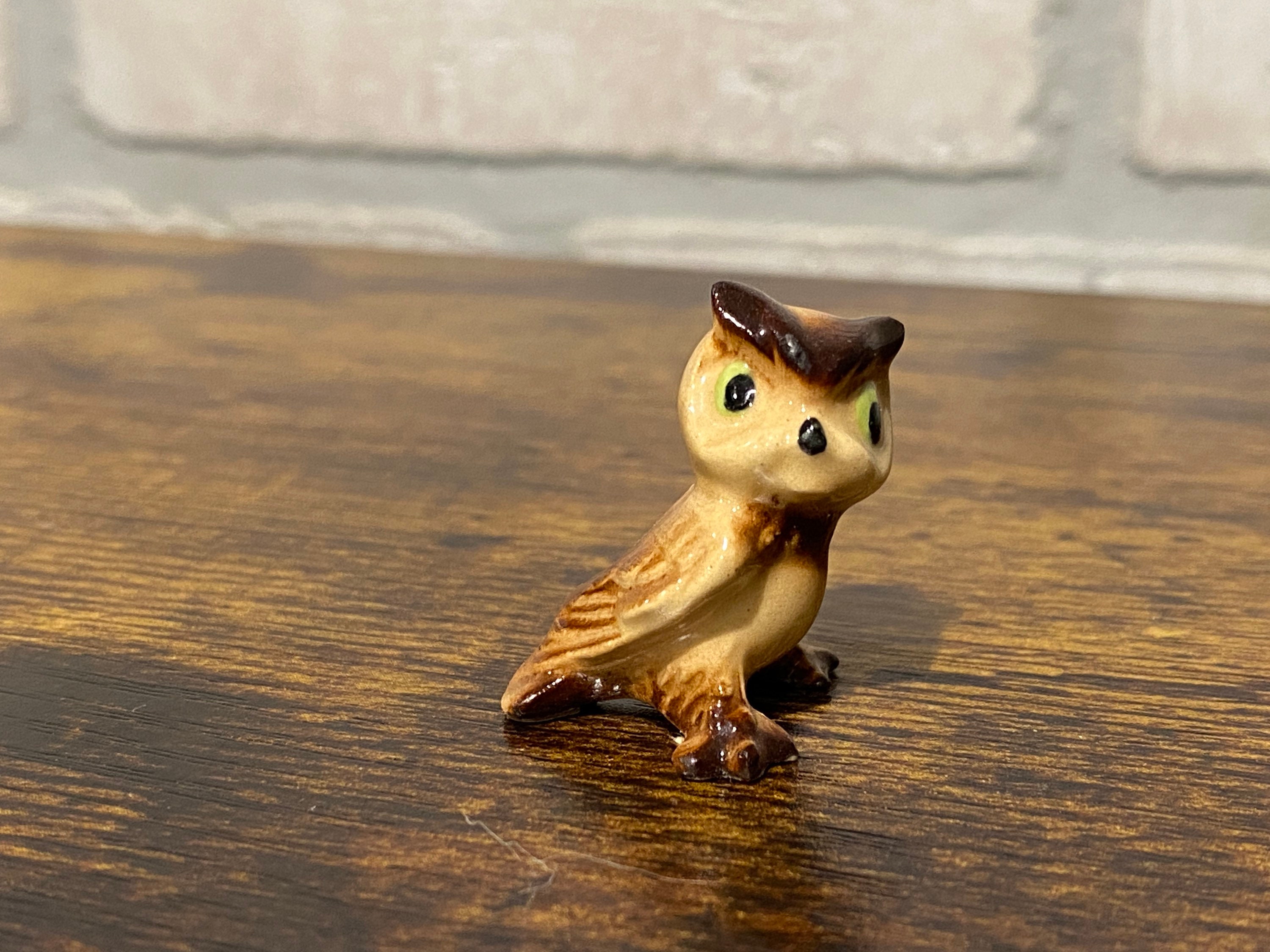 Miniature Owl Glass Figurine, Knick Knacks, Glass Collectibles