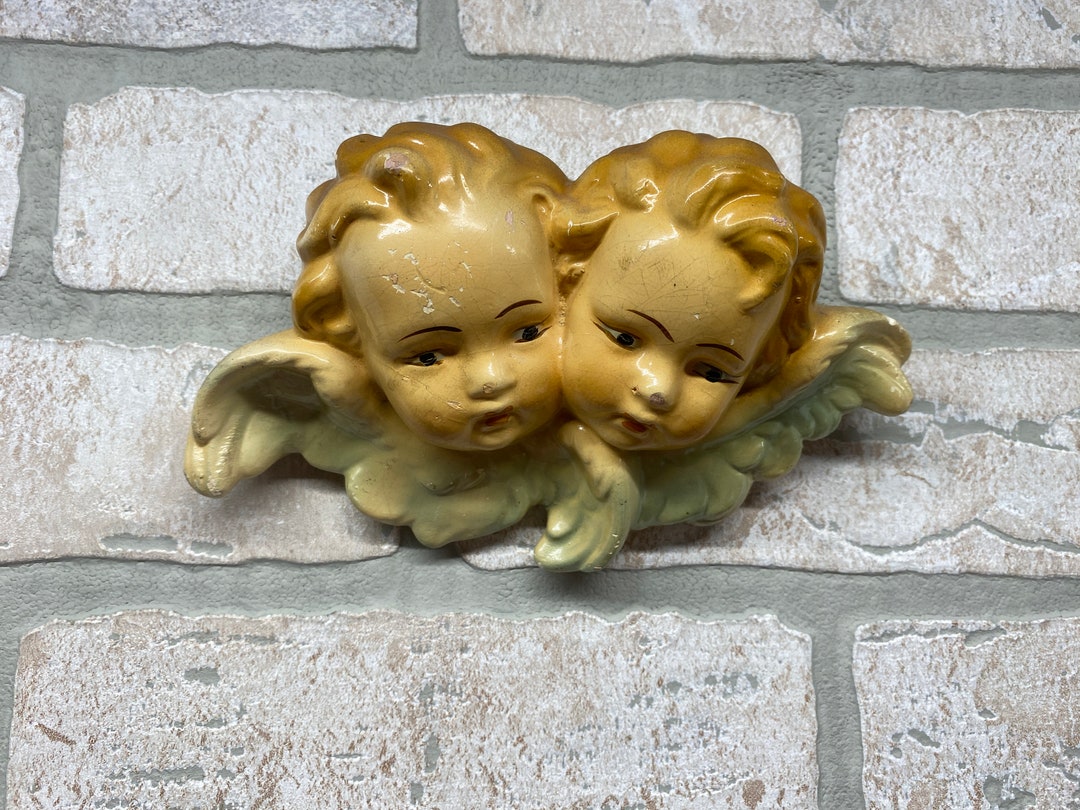 Vintage Plaster Angel Wall Hanging, Vintage Home Decor Etsy