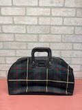 Vintage Plaid Travel Bag, Uni Trav, Collectible, Carry On Bag, Green and Blue Plaid, Vintage Travel