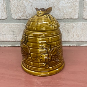 Bee Hive Honey Holder, Ceramic Honey Dish, Kitchen Decor
