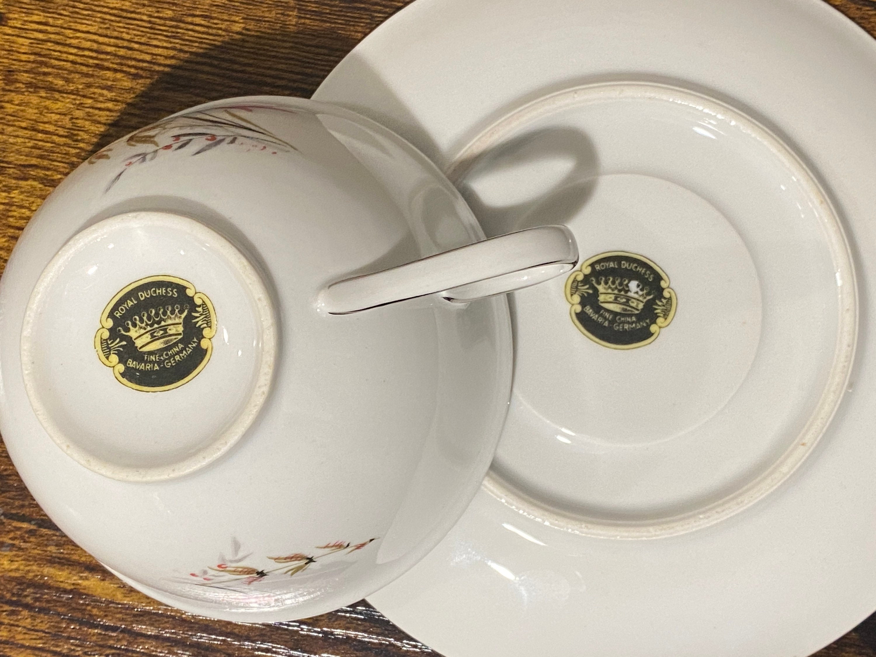 Vintage Tea Cup and Saucer Set, Royal Duchess Fine China, Bavaria
