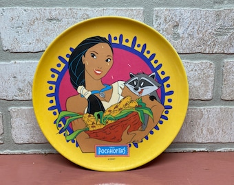 Vintage Disney Pocahontas Collectible Zak Designs Inc, Kids Plate, Plastic Dinner Plate,