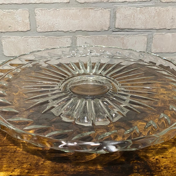 Vintage Swirled Cake Stand, Wedding Cake, Vintage Glass