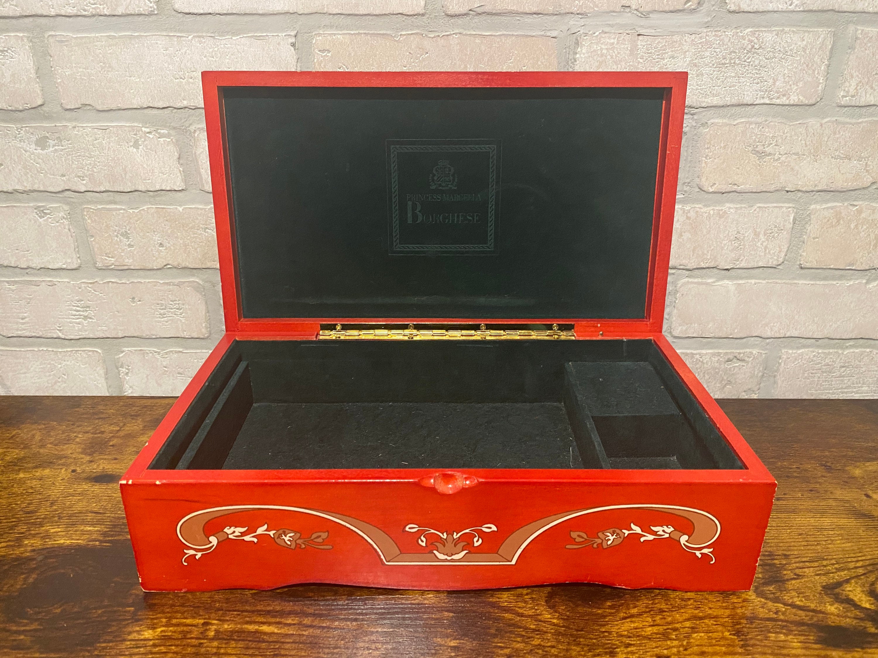 Wooden Red Jewelry Box, Jewelry Storage, Musical Jewelry Box - Etsy