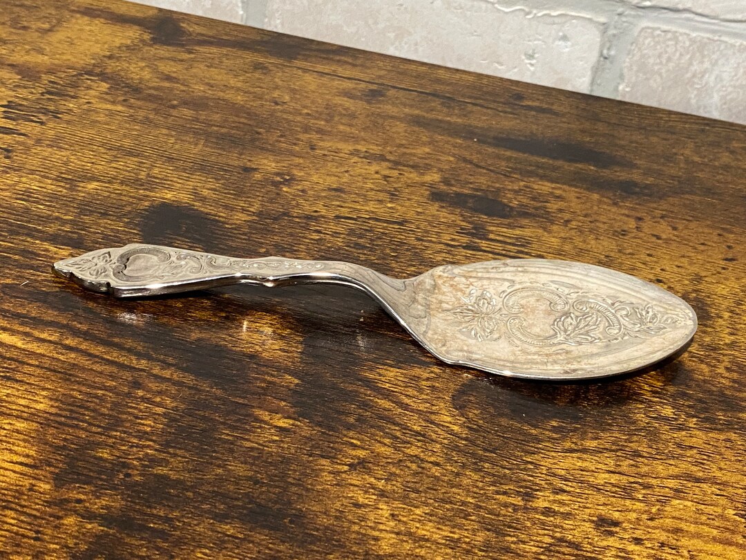 Silver Serving Utensil, Rounded Cake Server, Fine Silver, Vintage