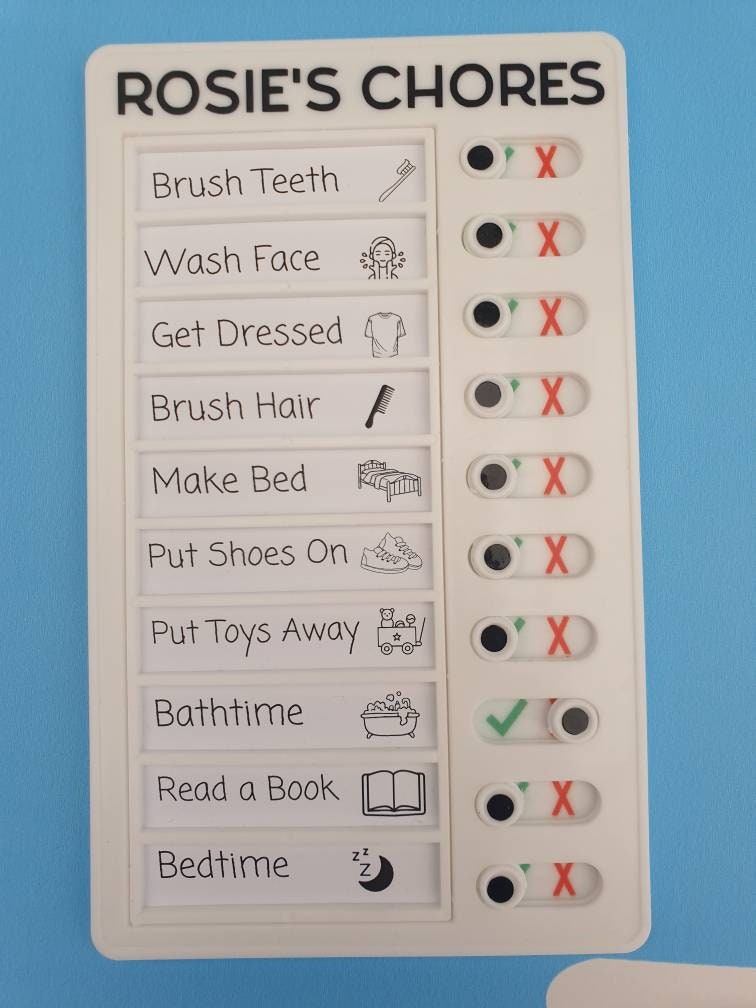 Personalised Routine Chart for Children With Pictures Chore - Etsy UK