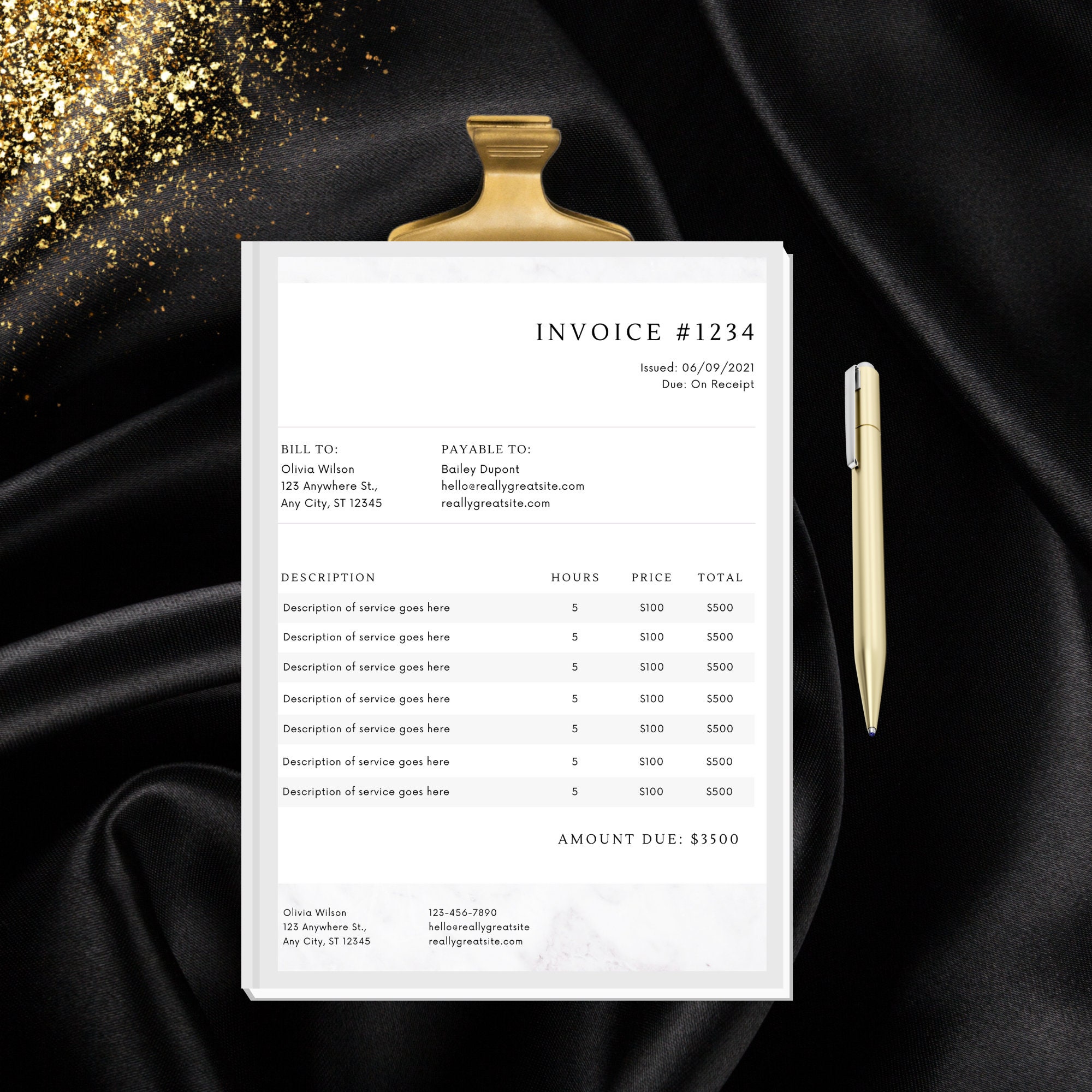 Editable Invoice Template: Small Business Order Form (PDF) - Etsy