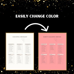 Puede incluir: Una plantilla de lista de verificaci&oacute;n de limpieza imprimible con dos opciones de color: blanco y rosa. La lista de verificaci&oacute;n incluye secciones para el exterior, la entrada, la sala de estar, los dormitorios, los ba&ntilde;os y la cocina.