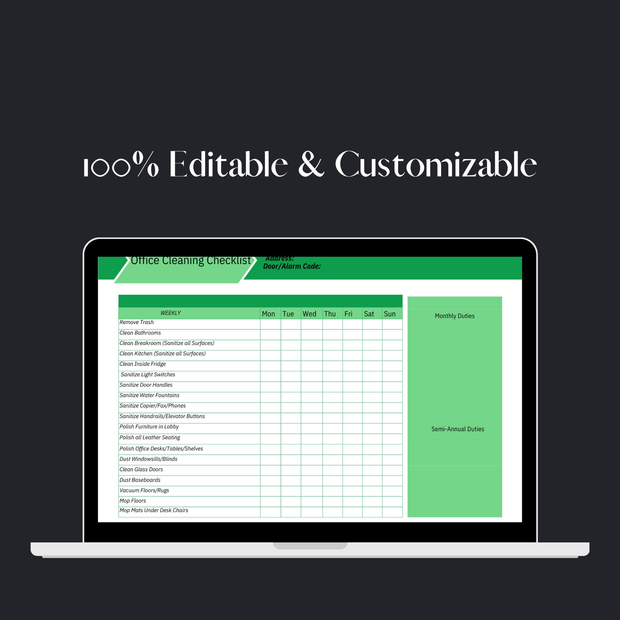 Office cleaning checklist template this template is a digital download