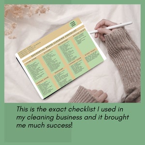 Room By Room House Cleaning Checklist. Printable PDF and Fully Editable.