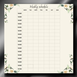 Weekly Employee Scheduling Template. Editable Weekly Work Calendar. Printable Employee Shift Planner Template. Instant Print Work Schedule.