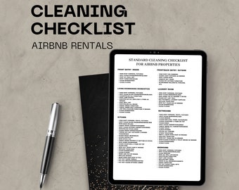 Airbnb Cleaning Checklist: Editable Room-by-Room Vacation Rental (Printable PDF)