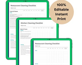 Weekly Cleaning Schedule Template – Editable HACCP Log for Restaurants ...