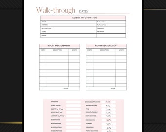 Cleaning Business Walkthrough Form: Residential & Commercial Quote (Digital Download)