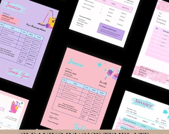 Plantilla de factura de limpieza: Recibo comercial editable (descarga digital)