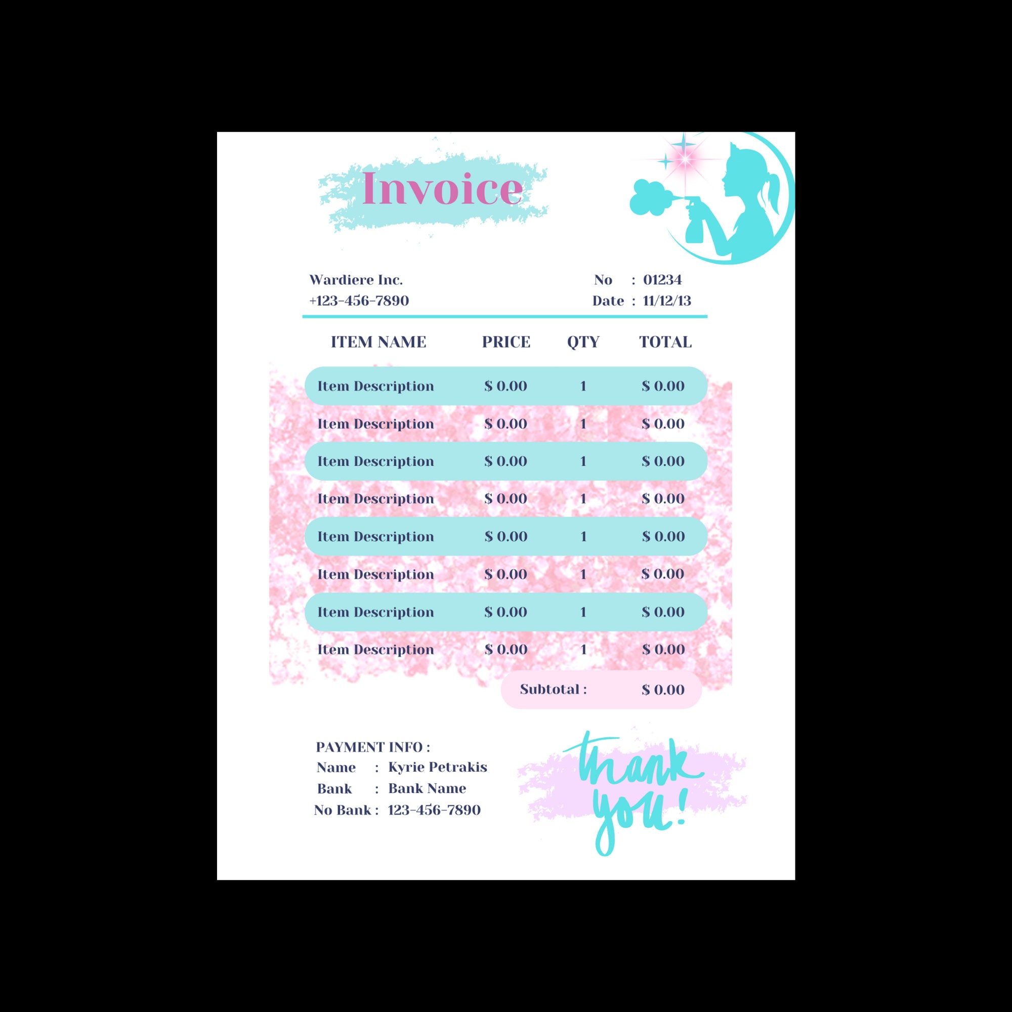 Cleaning Service Invoice Template