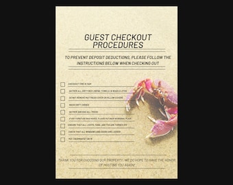 Airbnb host bundle. Instant Print and Editable Guest Information Sheets. 6 pages.