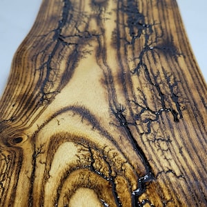 Live Edge Fractal Burn Honey Locust with Shou Sugi Ban Wood Burning