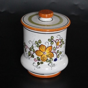 Vintage İtalian Deruta Jar, Deruta Ceramics, Deruta Sugar Box, Vintage Italian Art, Italian Majolica, ARS Deruta Ceramics
